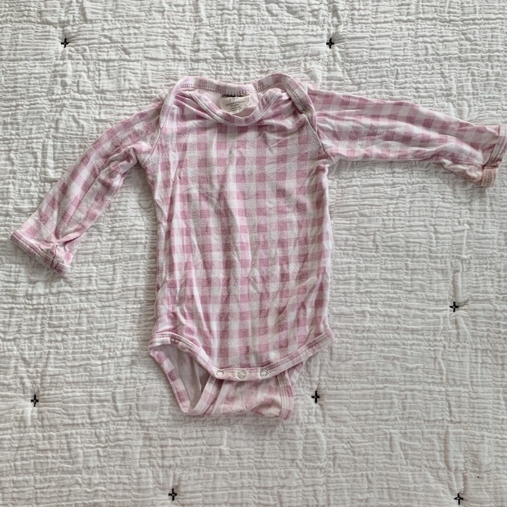 SPEARMINTLOVE Lavendar Gingham Onesie